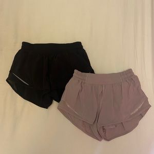 2 pairs of lululemon Hotty Hot shorts